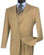 Vinci Men's 3 Piece Wool Feel Classic Suit - Extra Long Sizes
