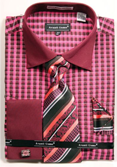 AVANTI UOMO PASTEL COLOR BIG CHECK PATTERN DS3824P2 MUSTARD