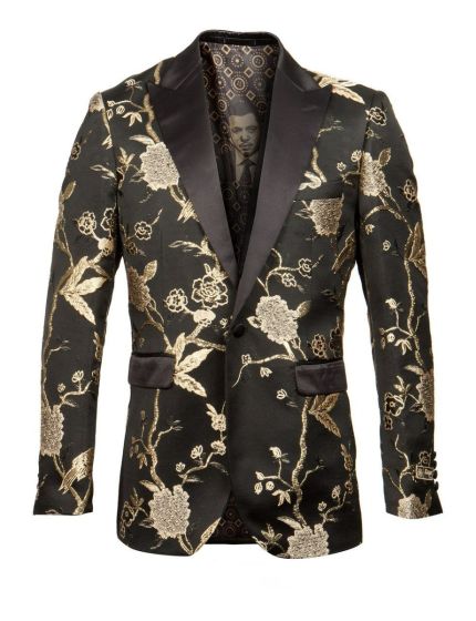Empire Men's Outlet Luxurious Sport Coat - Detailed Floral Pattern