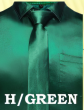 Hunter Green Men Shirts Satin Shirt for Men Tie and Handkerchief