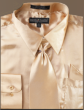 Taupe Men Shirts Satin Shirt for Men Tie and Handkerchief