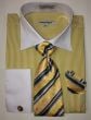 Daniel Ellissa Men's Outlet French Cuff Dress Shirt Set - Thin Stripes