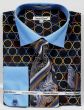 Daniel Ellissa Men's Outlet French Cuff Dress Shirt Set - Printed Circles