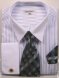 Daniel Ellissa Men's Outlet French Cuff Shirt Set - Dark Accented Tie