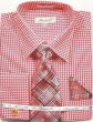 Fratello Men's Outlet French Cuff Dress Shirt Set - Diagonal Checker