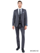 Grey Suit Men's Three Piece Suits Nailhead Fabric