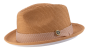 Montique Men's Fedora Style Straw Hat - Light Houndstooth