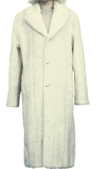 Canto Men's Faux Fur Coat - Full Length Fashion Coat