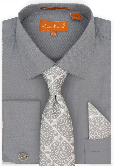 Karl Knox Men's French Cuff Shirt Set - Mandala Design Style