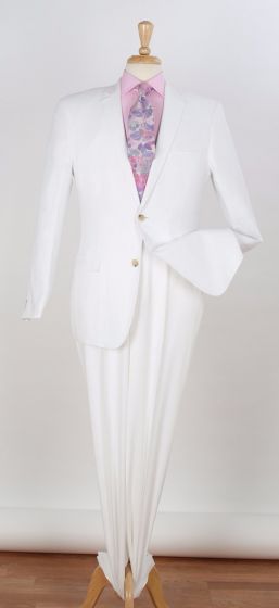Apollo King Men's 2 Piece Executive Slim Fit Suit - 100% Linen