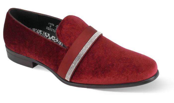 After Midnight 6991 Burgundy Velvet Smoker Slip-on Dress Shoe main image 0