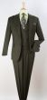 Apollo King Men's 3pc 100% Wool Fashion Suit - Flat Front Pants