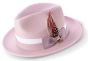 Montique Men's Fedora Style Straw Hat - Two-Toned Ribbon Band
