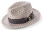 Montique Men's Fedora Style Straw Hat - Woven Patterned
