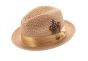 Montique Men's Fashion Straw Fedora Hat - Bold Feather