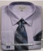 Fratello Men's French Cuff Dress Shirt Set - Tone on Tone Shirt