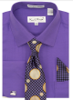 Karl Knox Men's French Cuff Shirt Set - Checker-Dot Tie