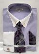 Lavender Mens Shirts Dress Shirts and Collar Pin and Cufflinks