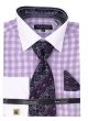 Avanti Uomo Men's French Cuff Dress Shirt Set - Plaid