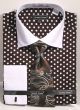 Avanti Uomo Men's 100% Cotton French Cuff Shirt Set - Polka Dots