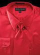 Red Men Shirts Satin Shirt for Men Tie and Handkerchief