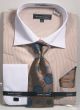 Avanti Uomo Men's French Cuff Shirt Set - Pinstripe