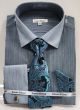 Daniel Ellissa Men's French Cuff Shirt Set - Subtle Textured Heather