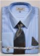 Fratello Men's French Cuff Dress Shirt Set - Pinstripe Shirt