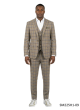 Tan/Brown Plaid Suit for Men Fashion Suits Reversible Vest