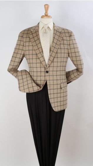 Apollo King Men's Outlet 100% Wool Sport Coat - Single Breasted