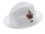 Montique Men's Fashion Straw Fedora Hat - Bold Feather