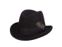Black Homburg Hat Wool Felt Hats for Men Godfather Hats