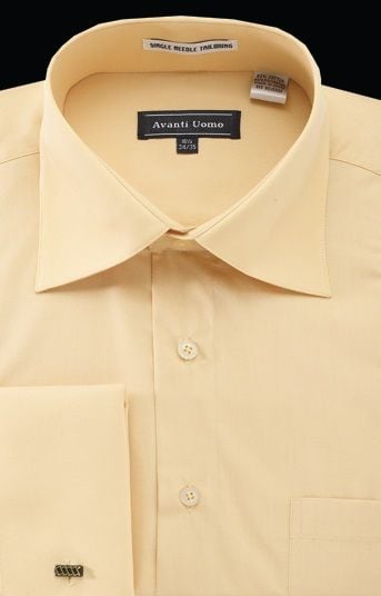 Avanti Uomo Men's Outlet French Cuff Dress Shirt - Wrinkle Free Fabric