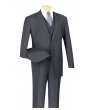 Vinci Men's 3 Piece Wool Feel Outlet Suit - Flat Front Pants