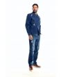 Stacy Adams Men's 2 Piece Long Sleeve Denim Walking Suit - Stitching Design