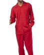 Montique Men's Big and Tall 2 Piece Long Sleeve Walking Suit - Bold Color