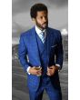 Statement Men's 3 Piece Wool Outlet Suit - Stylish Check