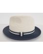 Capas Men's Fedora Style Straw Hat - Pinch Front Two Tone