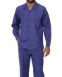 Montique Men's 2 Piece Long Sleeve Walking Suit - Solid Color Stripes