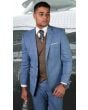 Statement Men's Outlet 3 Piece Wool Fashion Suit - Textured Windowpane Plaid