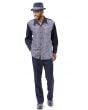 Montique Men's 2 Piece Long Sleeve Walking Suit - Textured Color