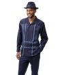 Montique Men's 2 Piece Long Sleeve Walking Suit - Layered Tones