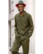 Montique Men's 2 Piece Long Sleeve Walking Suit - Horizontal Stripes