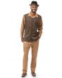Montique Men's 2 Piece Long Sleeve Walking Suit - Weave Pattern