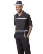 Montique Men's 2 Piece Short Sleeve Walking Suit - Crisp Windowpane
