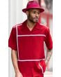 Montique Men's 2 Piece Short Sleeve Walking Suit - Crisp Windowpane