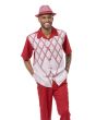 Montique Men's 2 Piece Short Sleeve Walking Suit - Sleek Diamond
