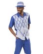 Montique Men's 2 Piece Short Sleeve Walking Suit - Sleek Diamond
