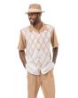 Montique Men's 2 Piece Short Sleeve Walking Suit - Sleek Diamond