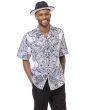 Montique Men's 2 Piece Short Sleeve Walking Suit - Exotic Look